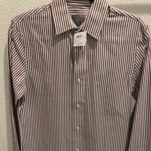 Club Monaco Men’s shirt burgundy stripe